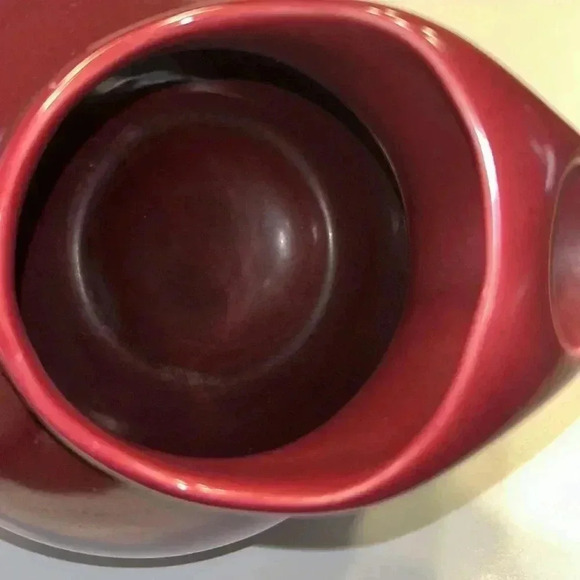 Vintage burgundy Homer Laughlin Harlequin Ball Pitcher - Picture 7 of 7